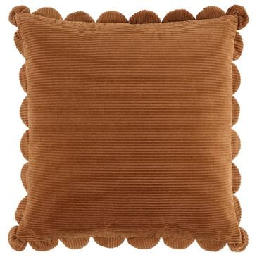 Surya Corduroy Quarters 20" Square Throw Pillow in Chesnut, , large