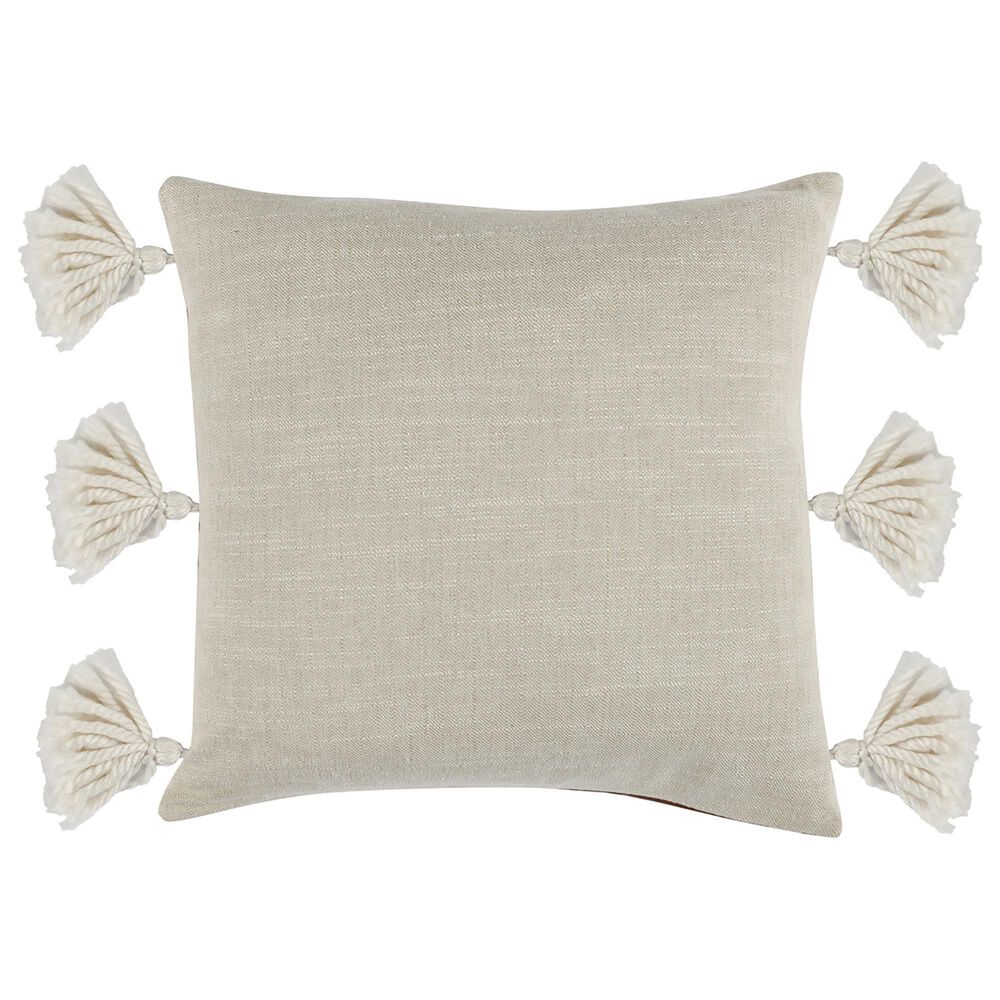Classic Home Ezekiel 18&quot; x 18&quot; Vegan Leather Throw Pillow in Brown, , large