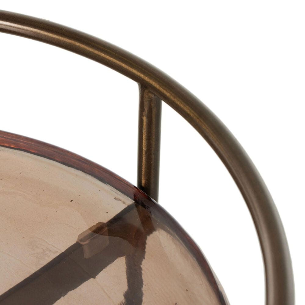 Four Hands Mira Bar Cart-Smoked Brown Cast Glass, , large