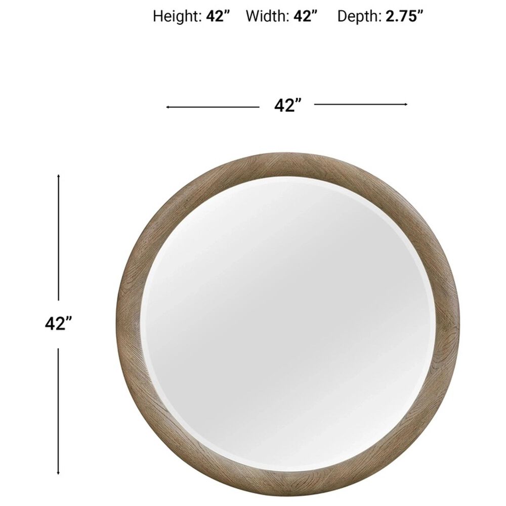 Sterling Timber Playa Round Mirror in English Knotty Oak, , large
