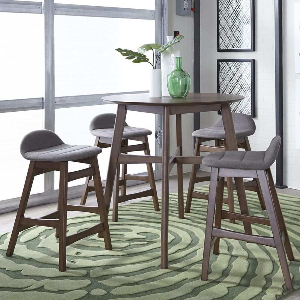Belle Furnishings Space Savers 5-Piece Gathering Dining Set in Satin Walnut, , large