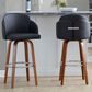 LumiSource Dahlia Swivel Bar Stool with Black Upholstery in Walnut and Chrome (Set of 2), , large