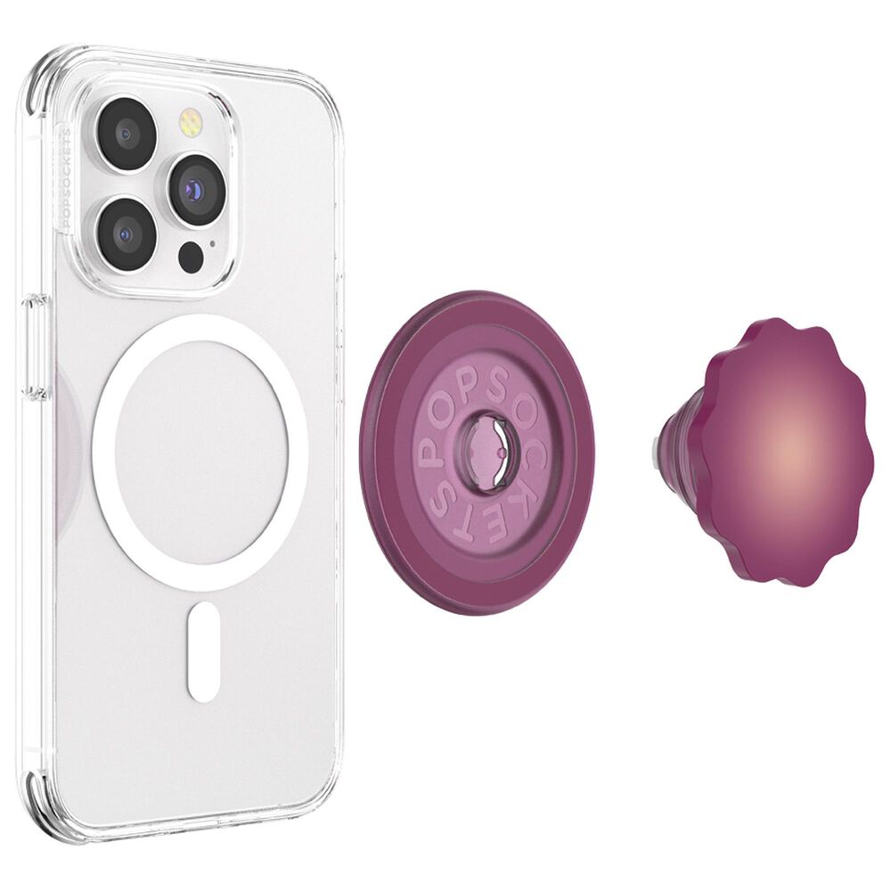 PopSockets PopGrip MagSafe Circle in Molded Flower Red Wine Translucent, , large