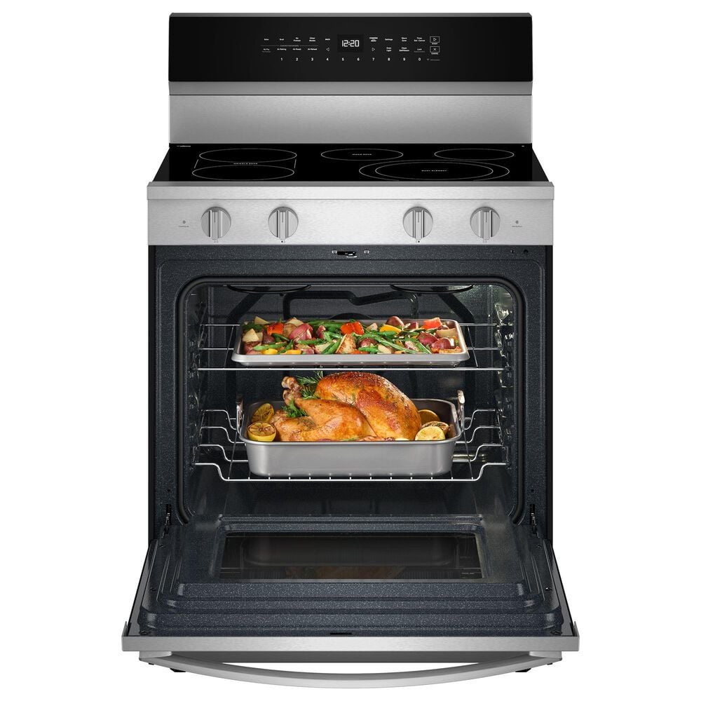 Whirlpool 2-Piece Kitchen Package with 30&quot; Smart Electric Range and Air Fry Over-The-Range Oven in Fingerprint Resistant Stainless Steel, , large