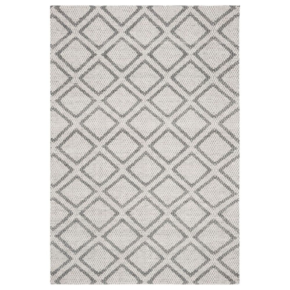Safavieh Micro-Loop 4" x 6" Silver and Dark Grey Area Rug, , large