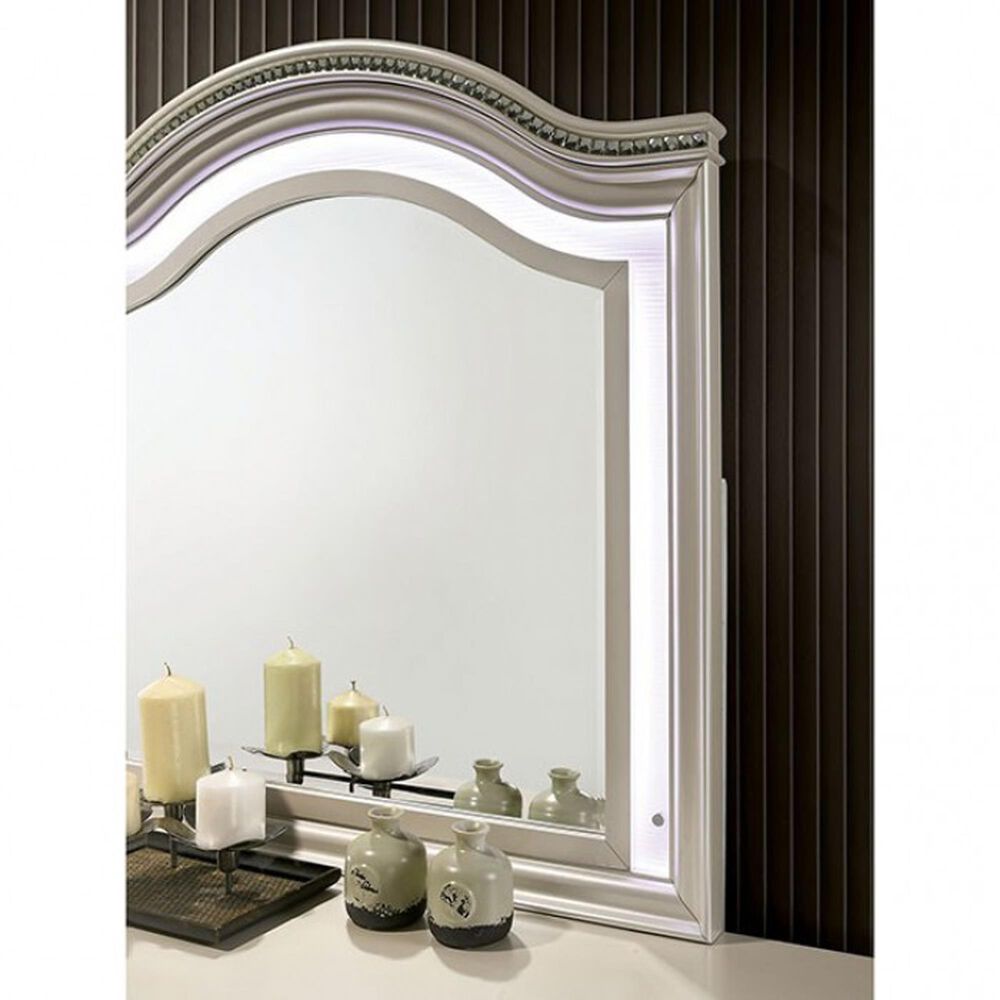 Furniture of America Allie 6-Drawer Dresser and Mirror in Pearl White, , large