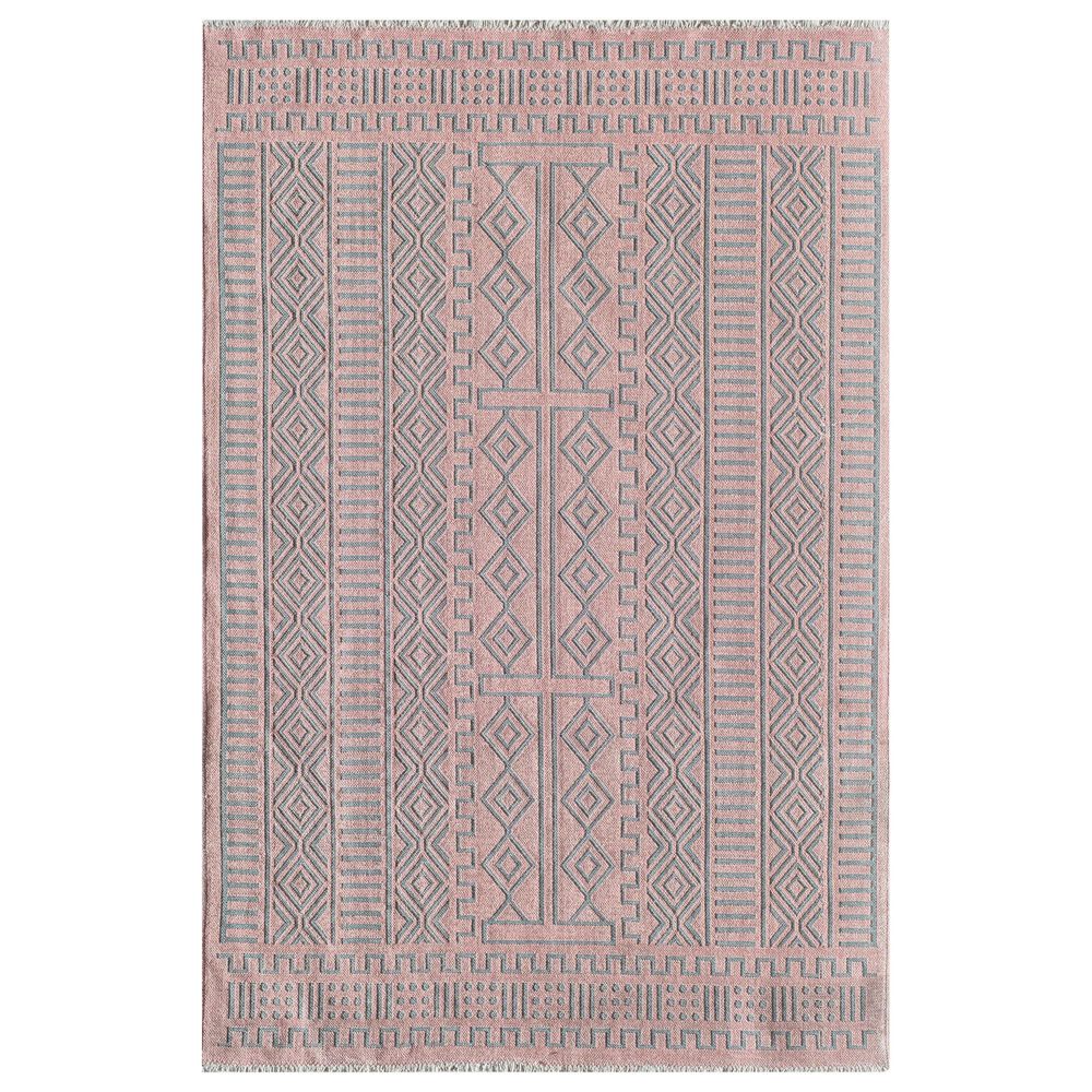 Rugs America Khoi Faintly Folk 2"6" x 8" Pink and Gray Runner, , large