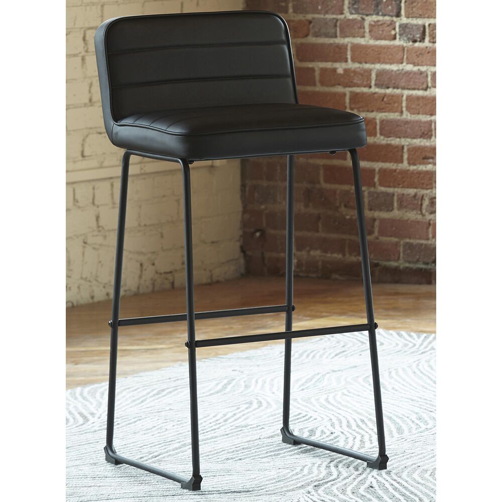 Signature Design By Ashley Nerison Tall Bar Stool In Black Nebraska Furniture Mart