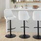 LumiSource Diana Adjustable Barstool with White Faux Leather Upholstery in Black (Set of 2), , large