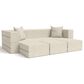 Jaxx Zipline 3-Piece Stationary Convertible Sleeper Sofa in Ivory Velvet, , large