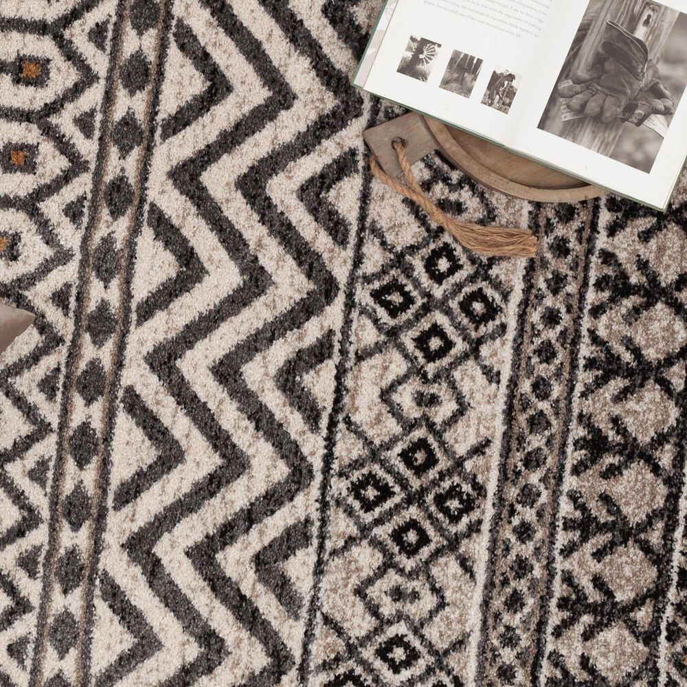 Central Oriental Tulsa Nicole 7&#39;10&quot; x 9&#39;10&quot; White Sand and Armor Grey Area Rug, , large
