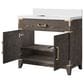 Lexora Home Laurel 36" Single Bathroom Vanity in Brown Oak with White Quartz Top and Rectangular Sink, , large