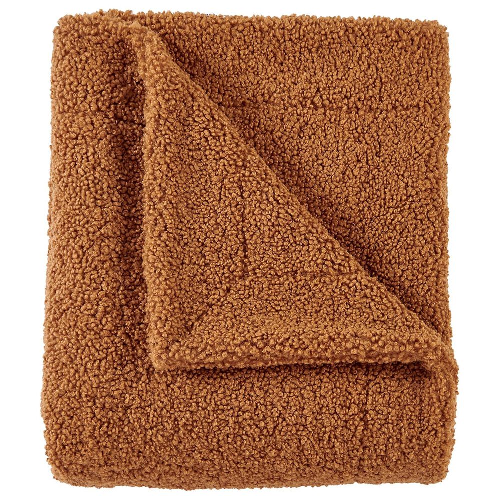 HiEnd Accents Teddy 60" x 90" Throw Blanket in Caramel, , large