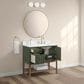 37B Isadore 36" Single Bathroom Vanity Cabinet in Deep Olive Green and White Composite Stone Top and Backsplash, , large