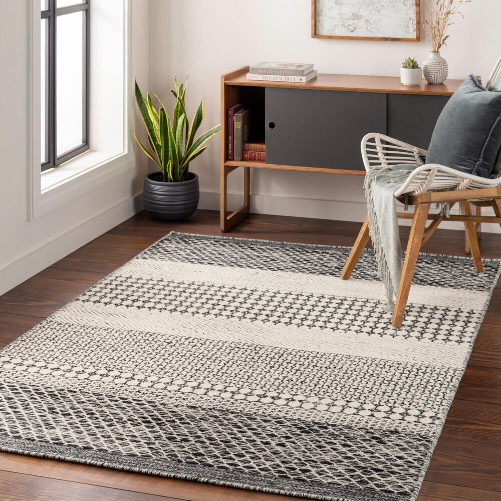 Surya Mardin 8&#39;10&quot; x 12&#39; Black and Beige Area Rug, , large