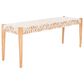 Safavieh Bandelier Bench with Off White Leather in Natural, , large