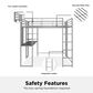 DHP Abode Full Metal Loft Bed with Desk in Silver, , large