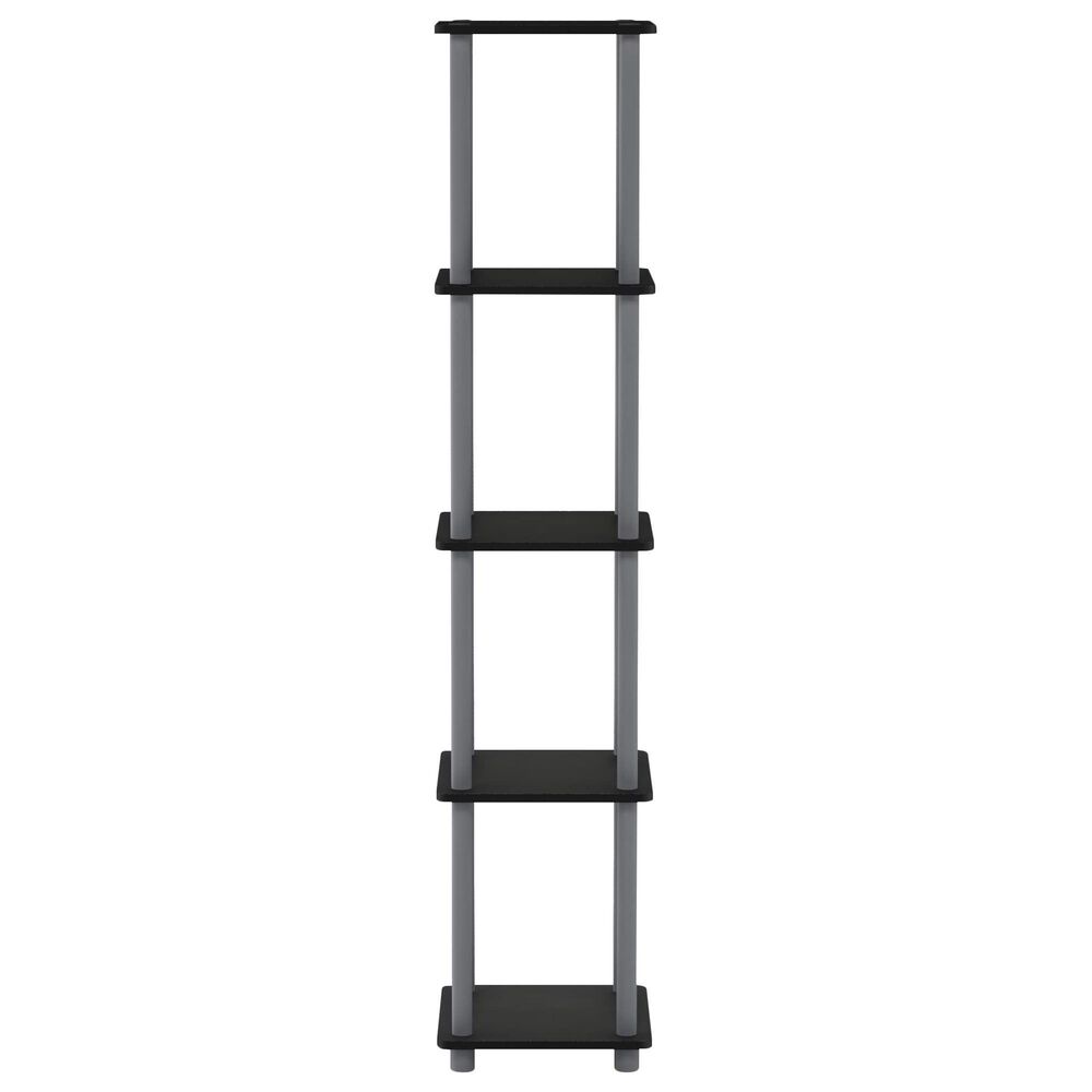 HOMLUX Turn-N-Tube 5-Tier Corner Square Display Bookshelf in Black and Grey, , large