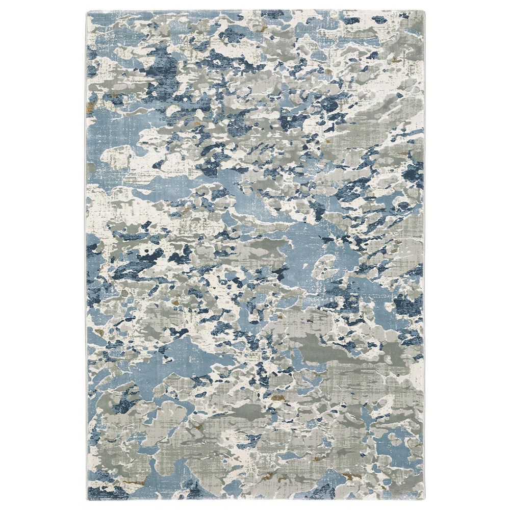 Oriental Weavers Easton Abstract Blues 7"10" x 10"10" Grey Area Rug, , large