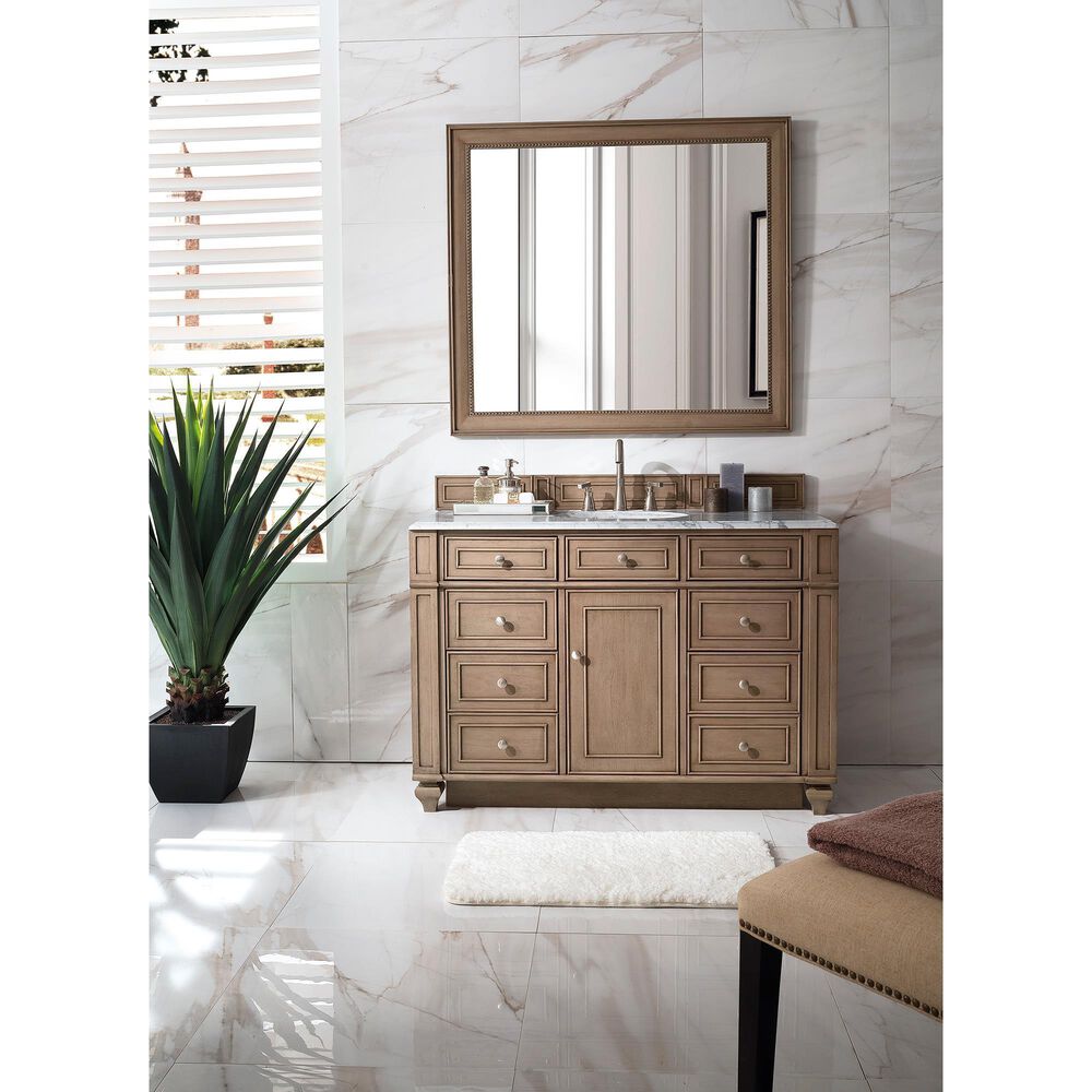 James Martin Bristol 29&quot; Rectangular Mirror in White Washed Walnut, , large