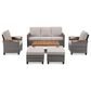 Sunwell Garden 6-Piece Patio Chat Set with Two Ottoman in Beige, , large