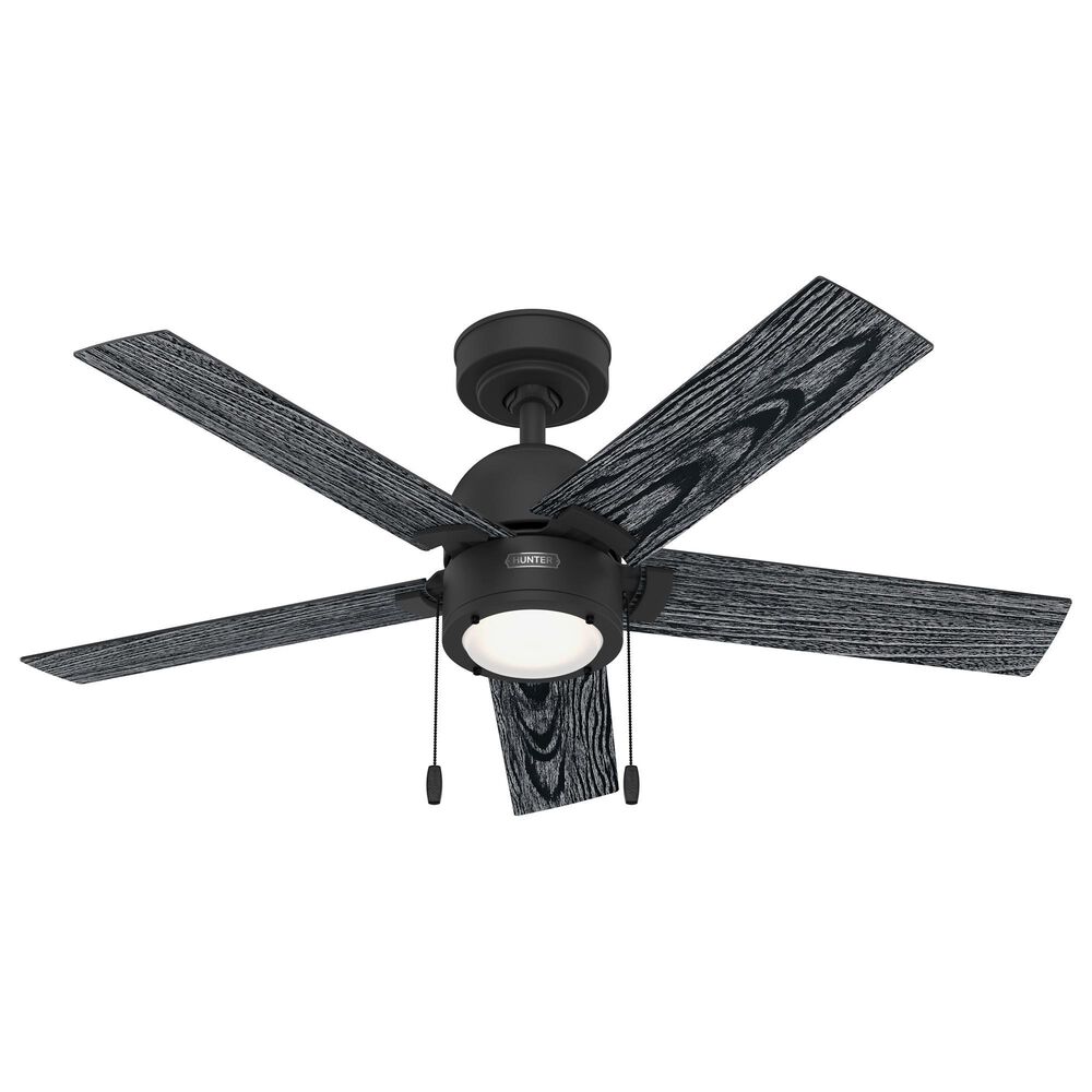 Hunter Erling 44" Ceiling Fan with LED Light in Matte Black, , large