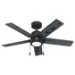 Hunter Erling 44" Ceiling Fan with LED Light in Matte Black, , large