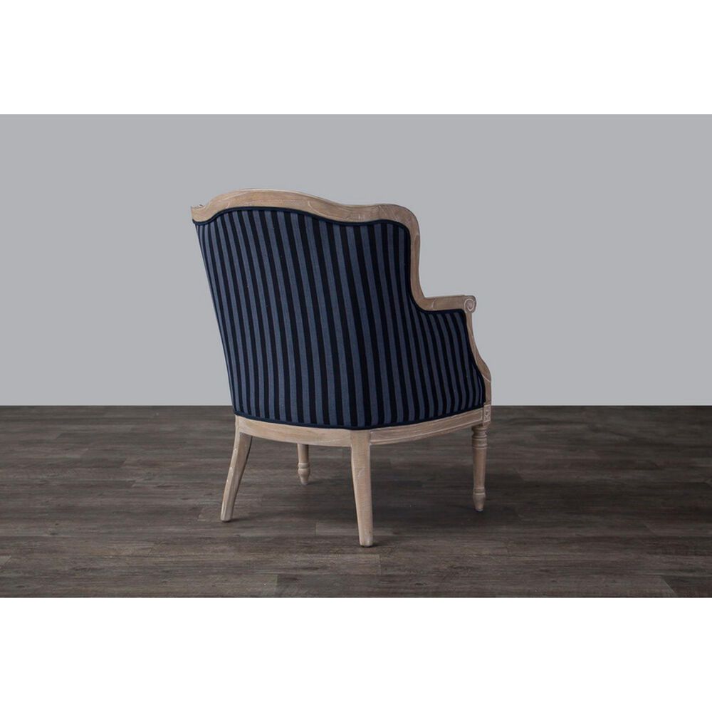 Baxton Studio Charlemagne Accent Chair in Grey and Black, , large