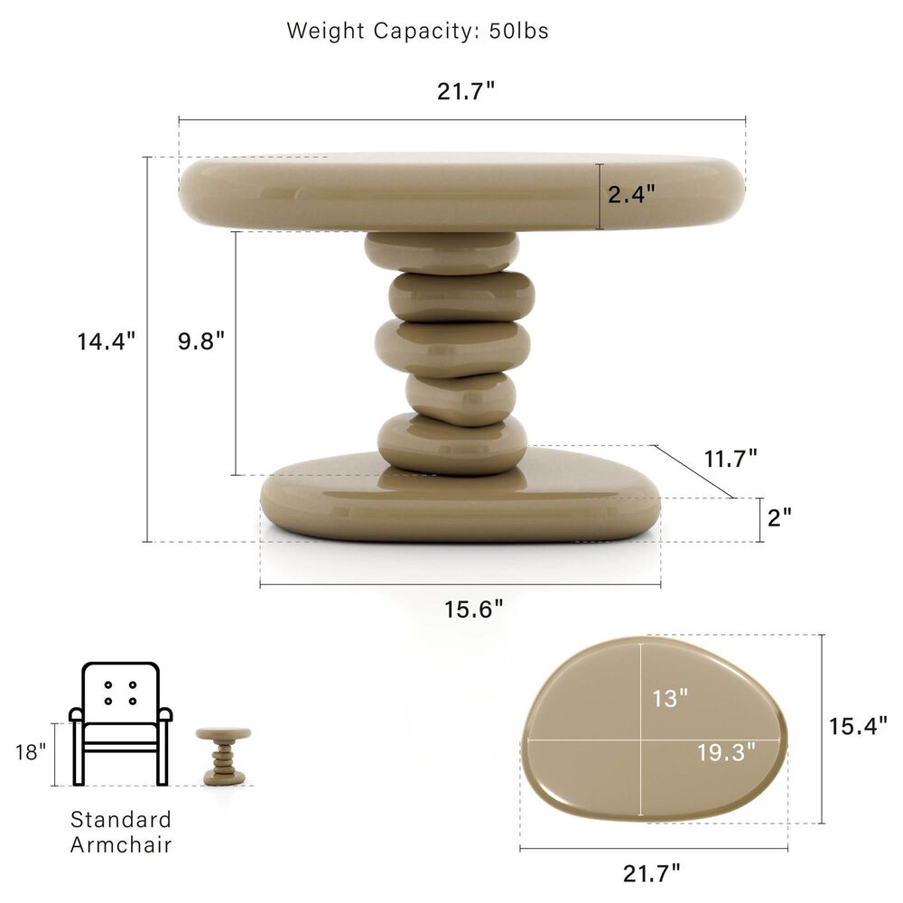 Furniture of America Rene 2-Piece Table Set in Light Brown, , large