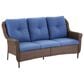 Sunwell Garden 3-Seater Patio Sofa with Floral Armrests in Navy, , large