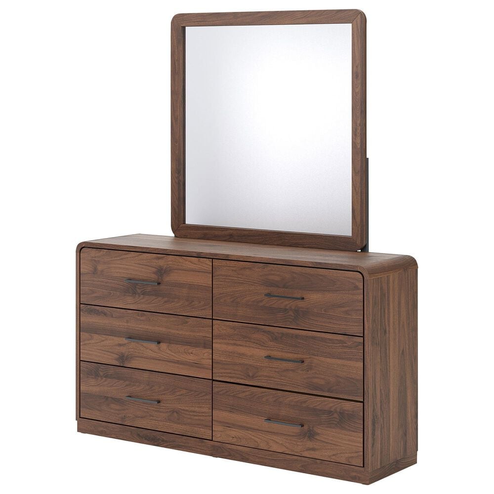 Ashley Fortlorn 4-Piece California King Bedroom Set in Walnut Brown with LED Light, , large