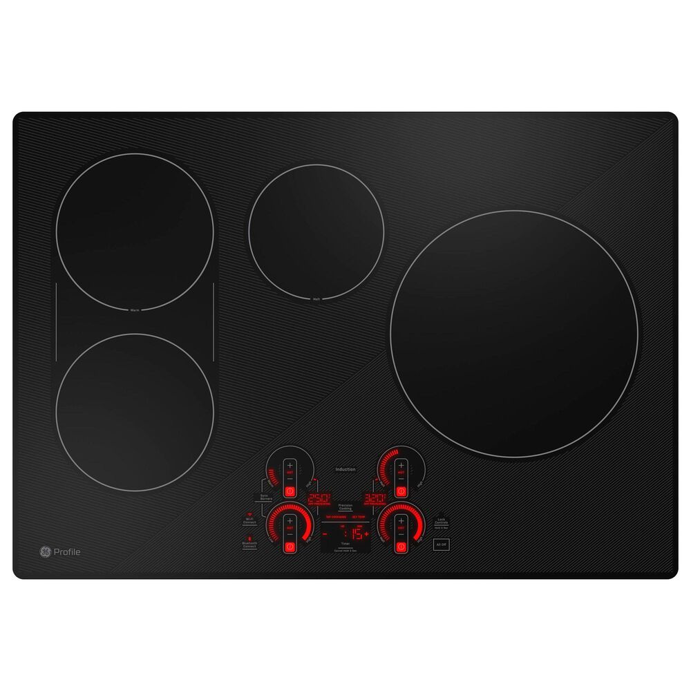 GE Profile 2-Piece Kitchen Package with Stainless Steel 30" Smart Built-In Double Wall Oven and Black 30" Energy Star Induction Cooktop, , large