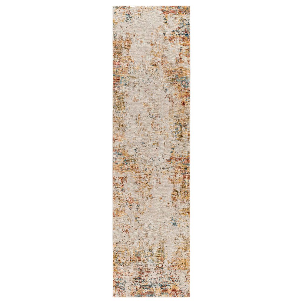 Surya Reina Light Gray, Cream, Medium Gray, Denim, Rust, Mustard and Olive 2&#39;7&quot; x 10&#39; Runner, , large