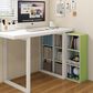 HOMLUX 3-Tier Bookcase with Decorative Open Shelves in White and Green, , large