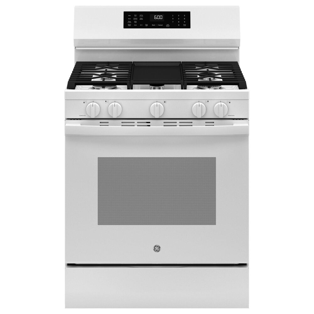 GE Appliances 2-Piece Kitchen Packages with 30&quot; Freestanding Gas Range and 1.9 Cu. Ft. Over-the-Range Microwave Oven in White, , large
