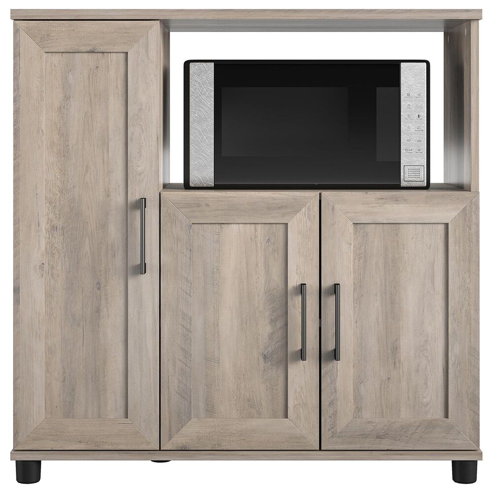DHP Delany Microwave Stand in Gray Oak and Black, , large