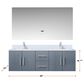 Lexora Home Geneva 60" Double Bathroom Vanity in Dark Grey with 2 cm White Quartz Top and Rectangular Sinks, , large