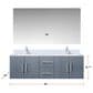 Lexora Home Geneva 60" Double Bathroom Vanity in Dark Grey with 2 cm White Quartz Top and Rectangular Sinks, , large