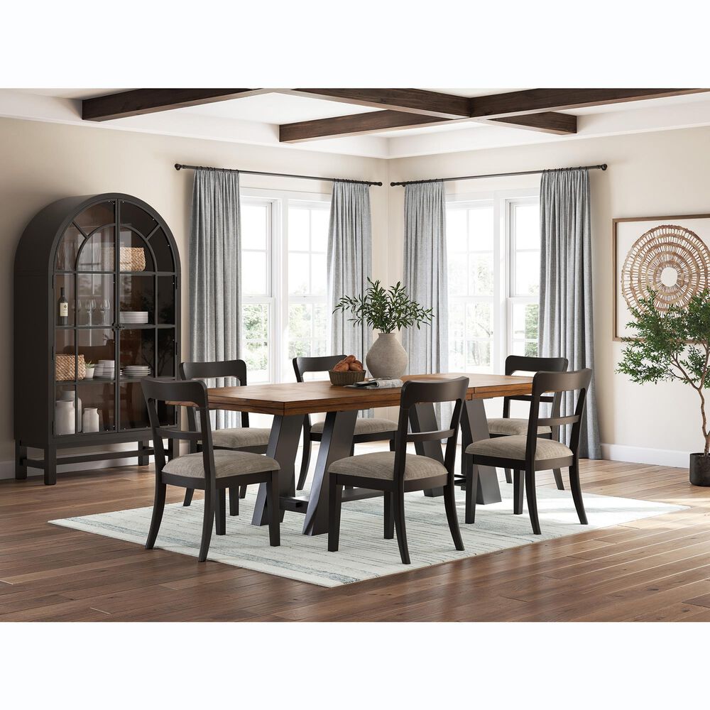 Ashley Greddinton Display Cabinet in Black and Medium Brown, , large