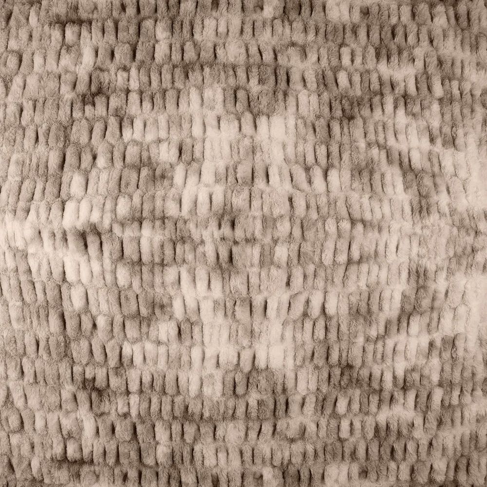 Timberlake 60" x 80" Ruched Faux Fur Throw Blanket in Taupe, , large