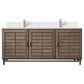 James Martin Vanities Portland 72" Double Bathroom Vanity in Whitewashed Walnut with Single Hole 3 cm White Zeus Quartz Top and Rectangular Sinks, , large