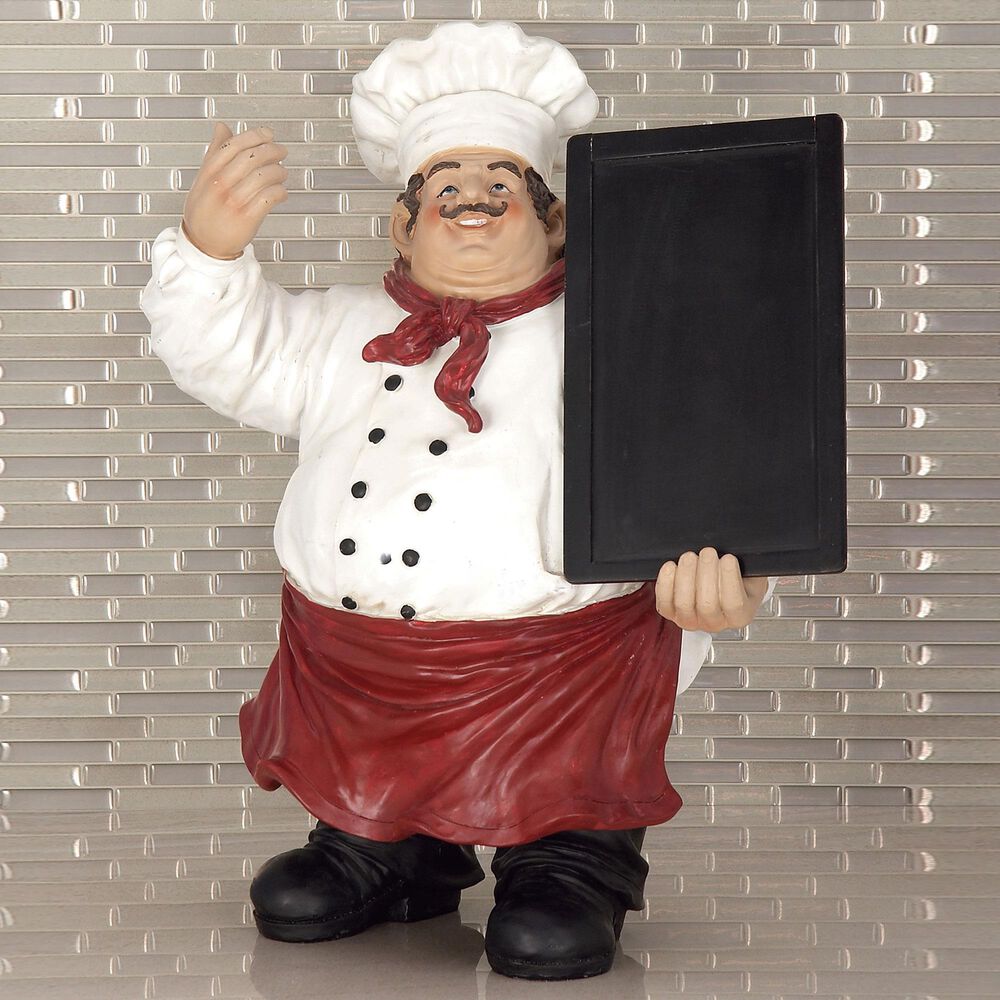 Maple and Jade Polystone Chef Decorative Sign in Black, Red and White, , large