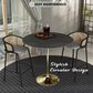 Leisuremod LeisureMod Verve Collection Modern Bar Height Table Brushed Gold Base with 48 Round Black Marbelized Sintered Stone Top, , large
