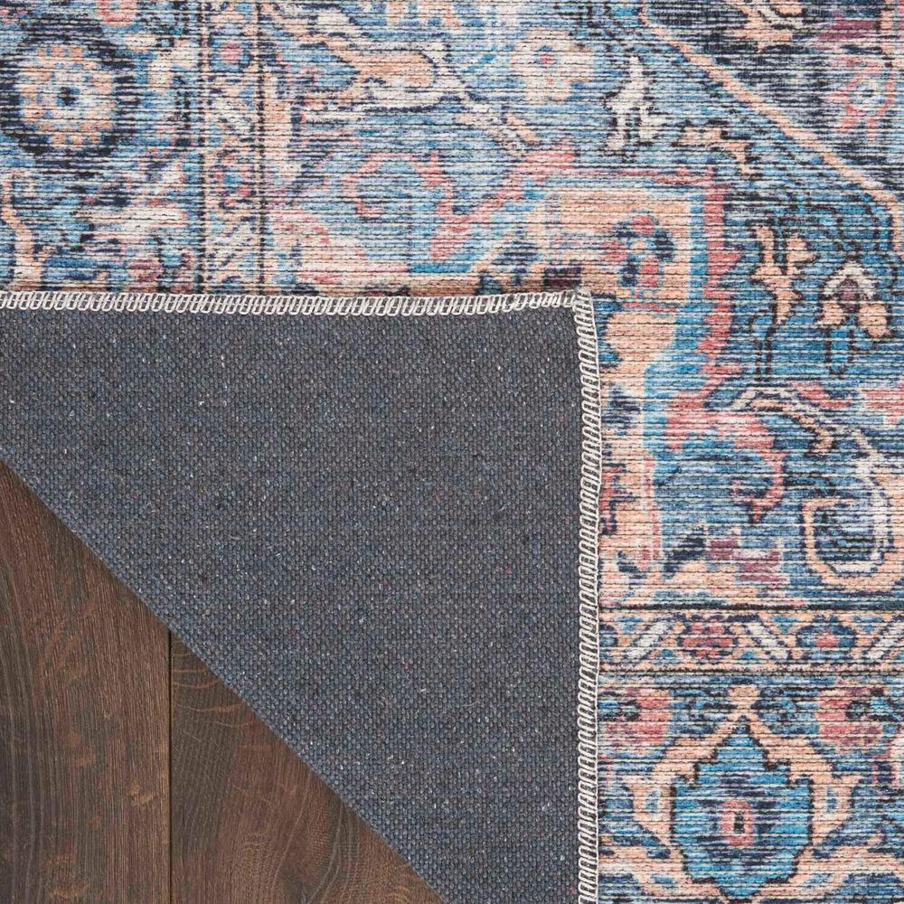57 Grand by Nicole Curtis Series 1 5&#39;3&quot; x 7&#39;3&quot; Blue, Beige and Pink Area Rug, , large