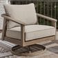 Ashley Harmony Headlands Outdoor Swivel Lounge Chair with Cushion in Natural and Gray, , large