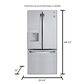 LG 21.8 Cu. Ft. 3-Door French Door Refrigerator in Stainless Steel, , large