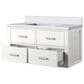 Lexora Home Castor 36" Single Bathroom Vanity in White with 2 cm White Quartz Top and Rectangular Sink, , large