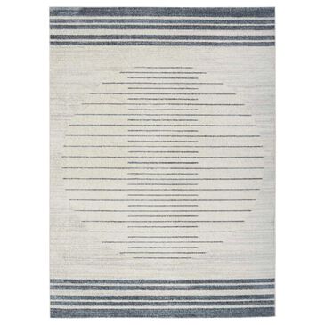 Nourison Astra Machine Washable ASW04 4" x 6" Ivory and Blue Area Rug, , large