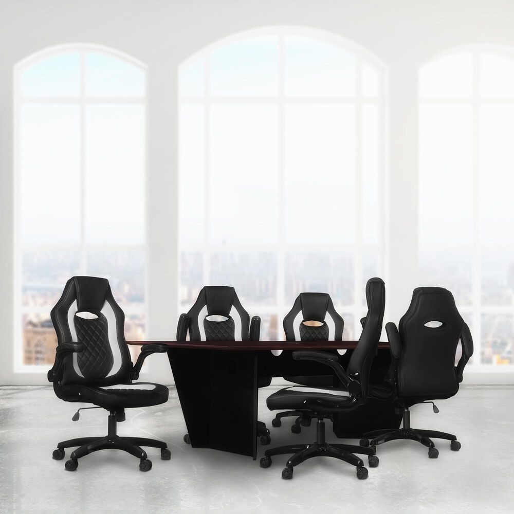 Regency Global Sourcing Array 96" Conference Table in Black and Mahogany, , large