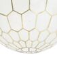 Creative Coop Simone 16" Pendant with Pearly White Shade in Antique Gold, , large